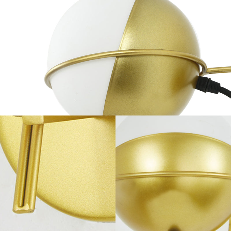 Globe rotatif Globe Murce Postmodern Matte blanc blanc Golden Wall Murd Murd