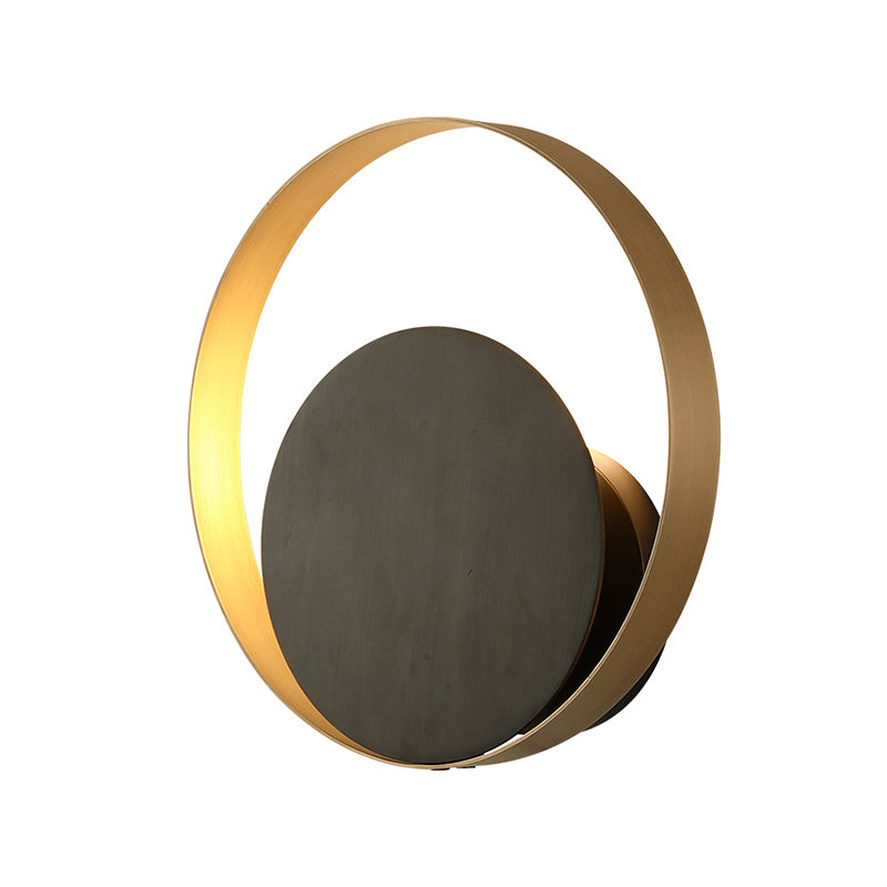 Metallic Orbit Sconce Light Simplicity Single Light Golden Wall Mounted Lighting