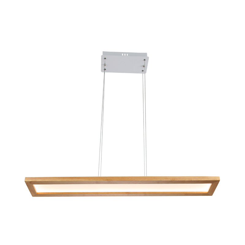 Beige rechthoek plafond kroonluchter minimalisme houten led hanglamp in wit/warm/natuurlijk licht