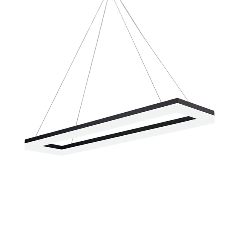 Zwarte rechthoek kroonluchter licht modernisme acryl led hanglamp lichterichte armatuur in wit/warm/natuurlijk licht