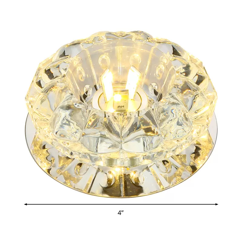 Bloemblaadjegang Plafondverlichting Afgeschuin Crystal LED Moderne Flush Light Fixture in Chrome