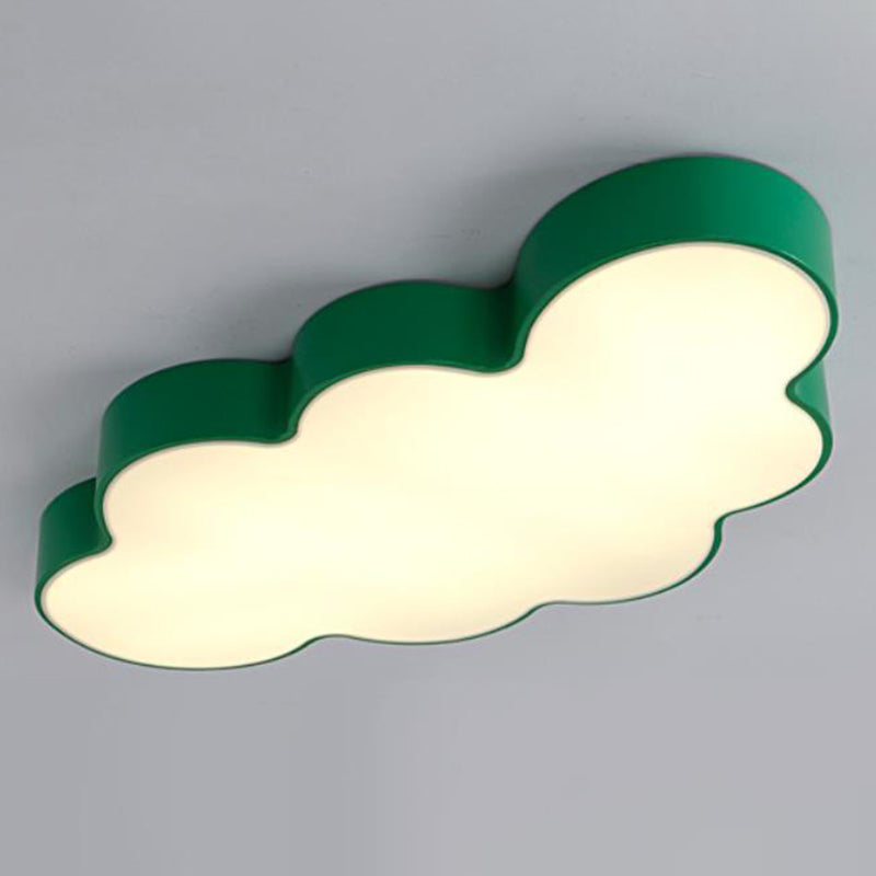 Cloud Kindergarten Flush Mount Lighting Metallic Kids Style LED-Unterputz-Halterung mit Acryl-Farbton