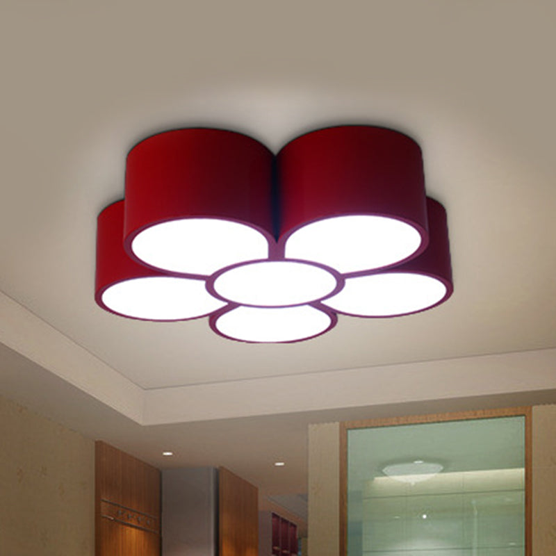Floral Kindergarten Flush Light Acrylique Minimaliste LED Flush Ceiling Light Fixture