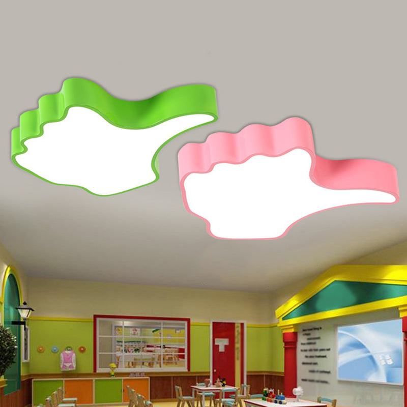 Kids Style Thumb-Up Shade LED Flush Mount Acrylic Nursery Flushmount Ceiling Light