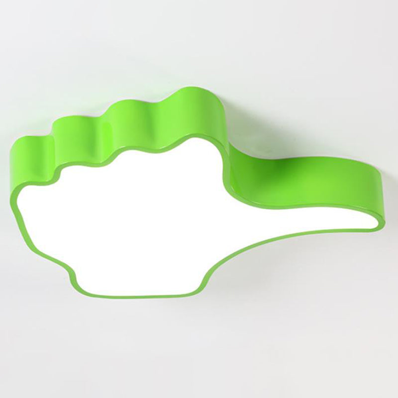 Kids Style Thumb-Up Shade LED Flush Mount Acrylic Nursery Flushmount Ceiling Light