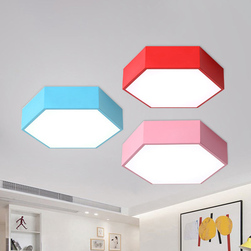 Hexagon Shaped LED Flush Mount Verlichting Minimalistische Acryl Nursery Plafond Light Flush Mount