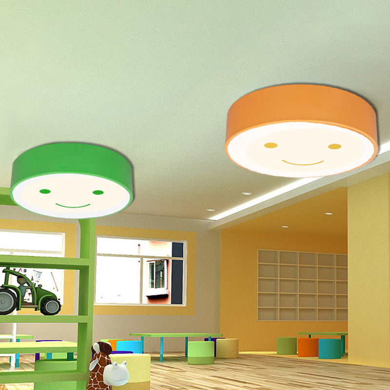 Smiling Face Nursery Flush Ceiling Light Acrylic Kids LED Flush Mount Lighting Fixture