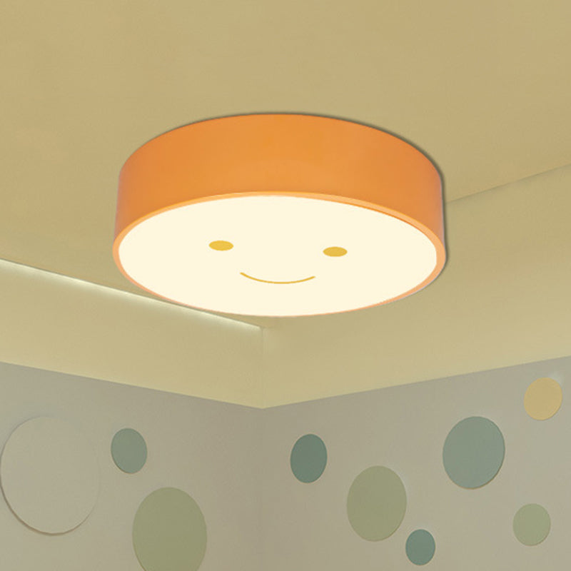 Smiling Face Nursery Flush Ceiling Light Acrylic Kids LED Flush Mount Lighting Fixture