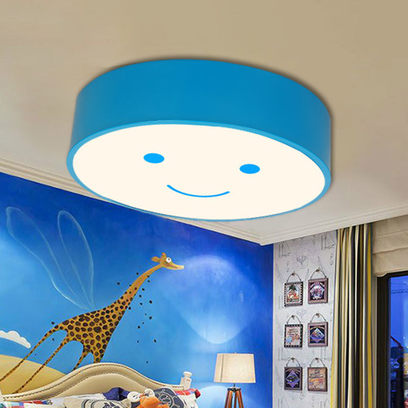 Smiling Face Nursery Flush Ceiling Light Acrylic Kids LED Flush Mount Lighting Fixture
