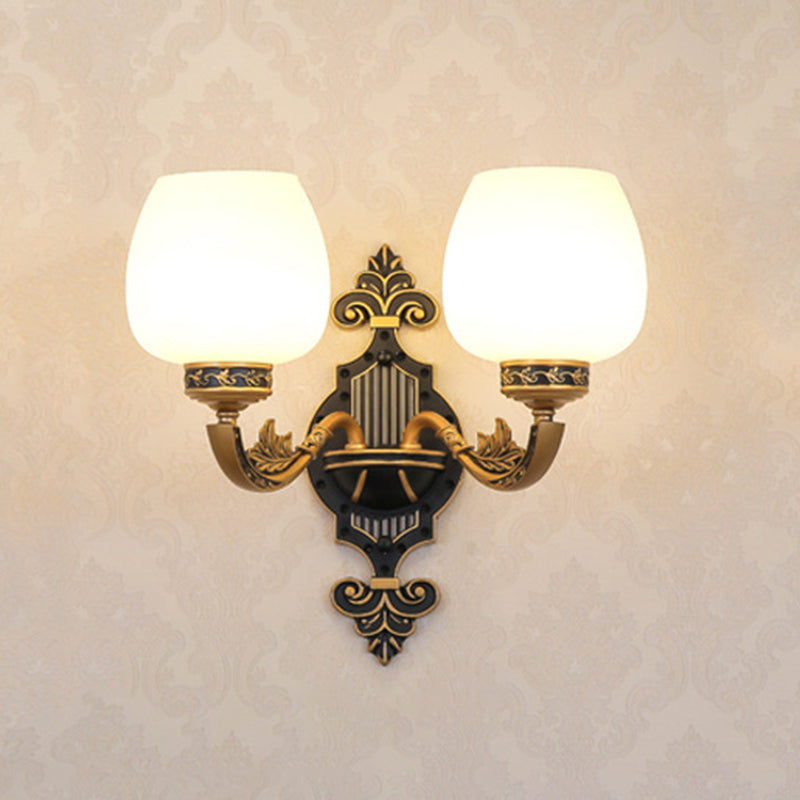 Bud Shade Frosted White Glass Chandelier Lighting Classic Living Room Pendant Light