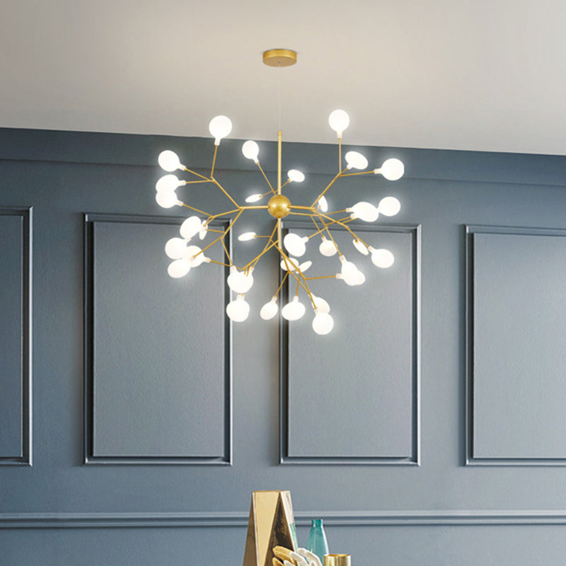 Sputnik Firefly eetkamer LED PLIFILING verlichting Acryl Postmoderne kroonluchter Lamp in goud