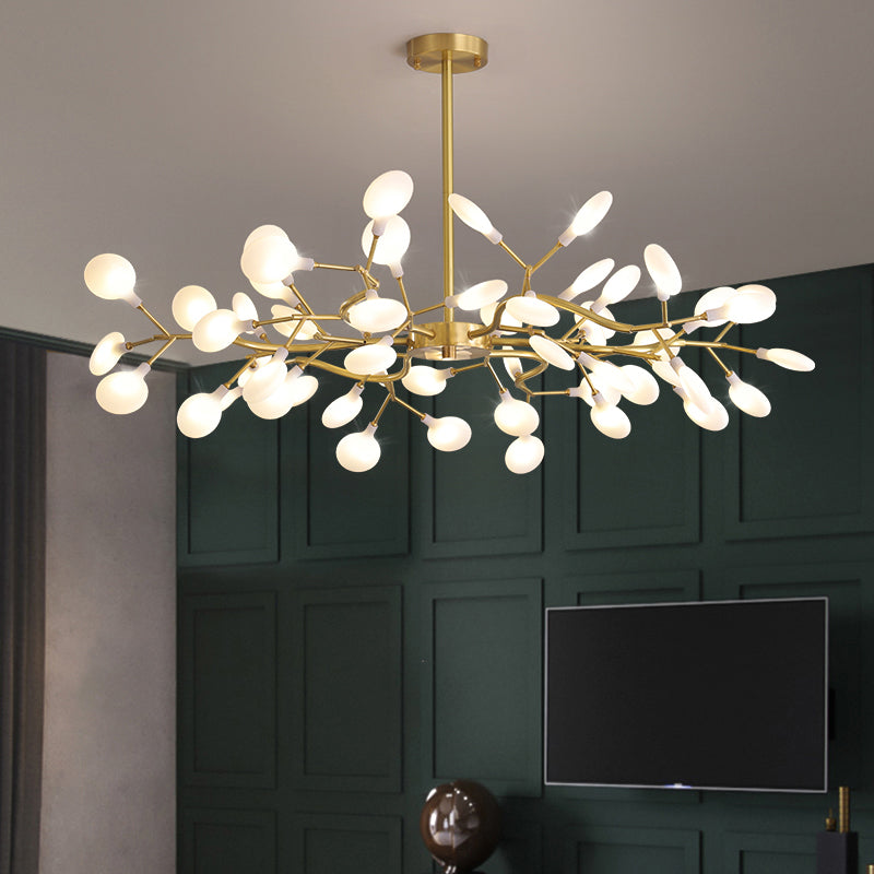 Baumzweig -LED -Deckenbeleuchtung postmoderner metallisches Wohnzimmer Kronleuchterleuchte