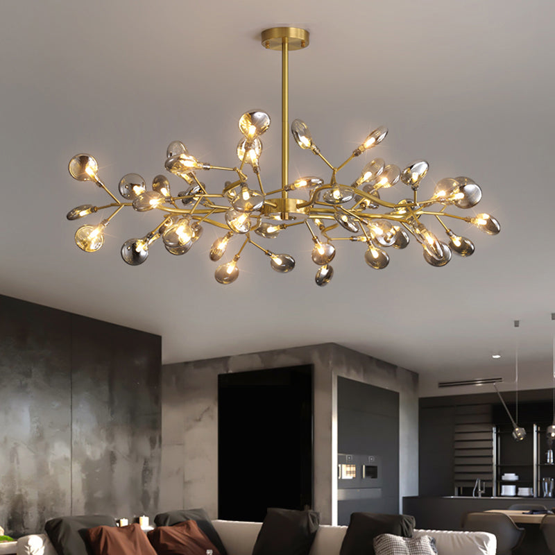 Baumzweig -LED -Deckenbeleuchtung postmoderner metallisches Wohnzimmer Kronleuchterleuchte