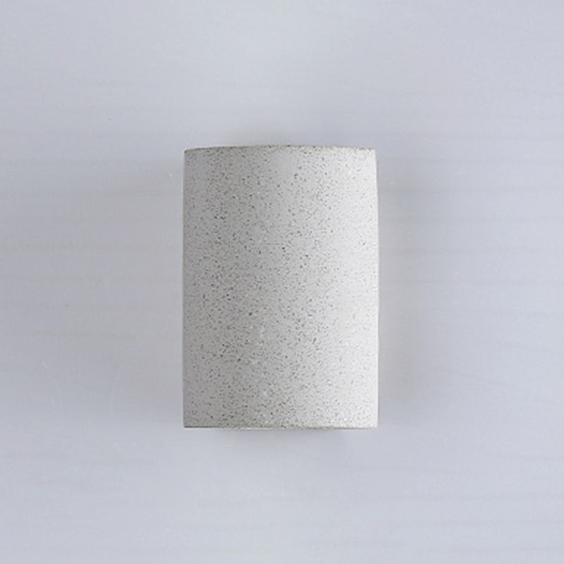 Half Cylinder Living Room Sconce Lighting Cement Minimalistic LED Wall Light Fixture