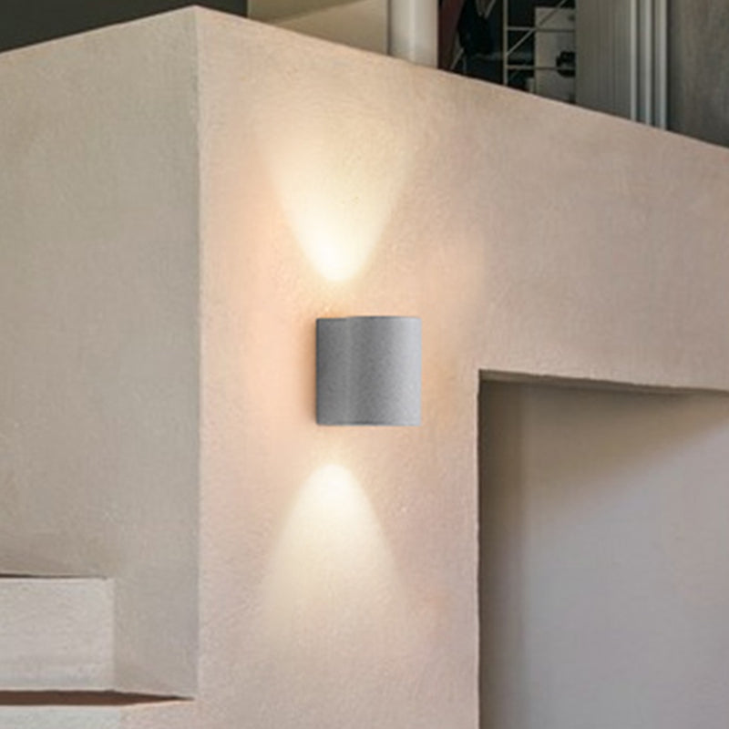 Half Cylinder Living Room Sconce Lighting Cement Minimalistic LED Wall Light Fixture