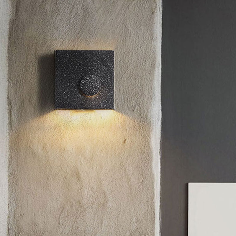 Nordic Style Square Shaped LED Wall Sconce Light Cement Bedroom Wall Mounted Lighting