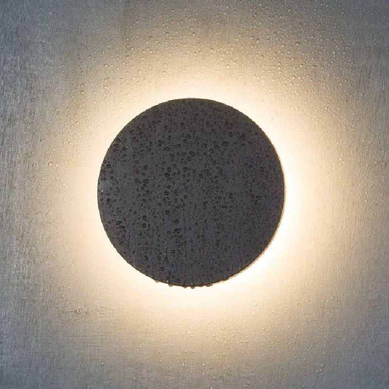 Platte ronde led wand gemonteerd verlichting eenvoud cement slaapkamer wand sconce in grijs