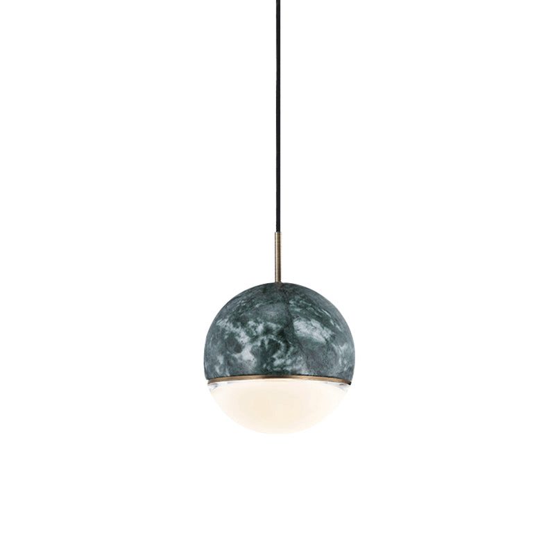 Dome Pendant Light Simplicity Marble Single-Bulb Dining Room Suspension Light Fixture