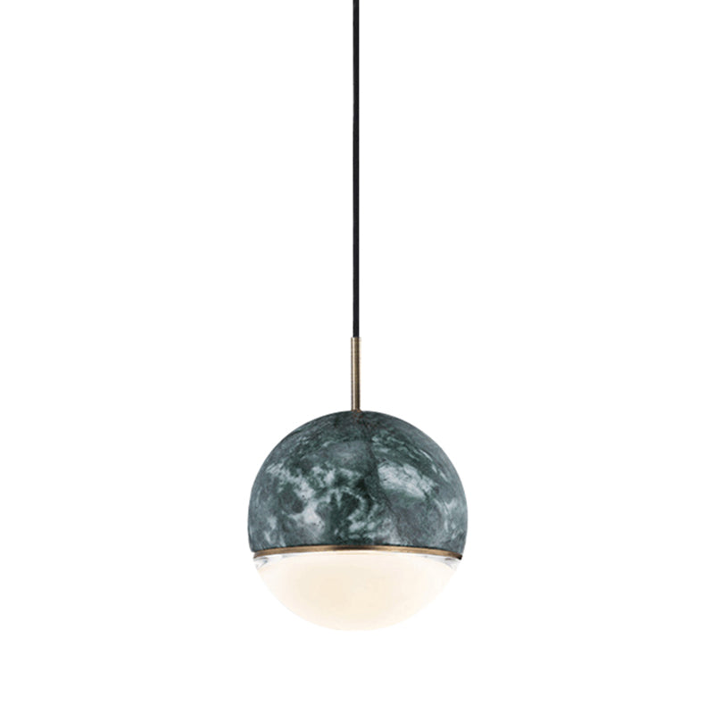 Dome Pendant Light Simplicity Marble Single-Bulb Dining Room Suspension Light Fixture