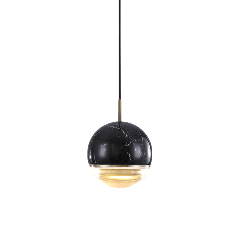Dome Pendant Light Simplicity Marble Single-Bulb Dining Room Suspension Light Fixture