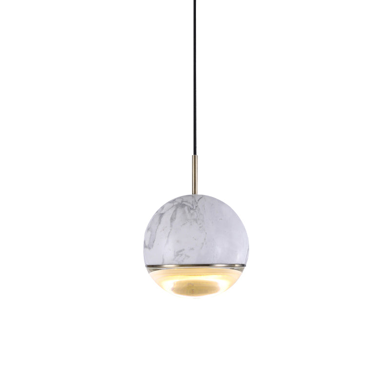 Dome Pendant Light Simplicity Marble Single-Bulb Dining Room Suspension Light Fixture