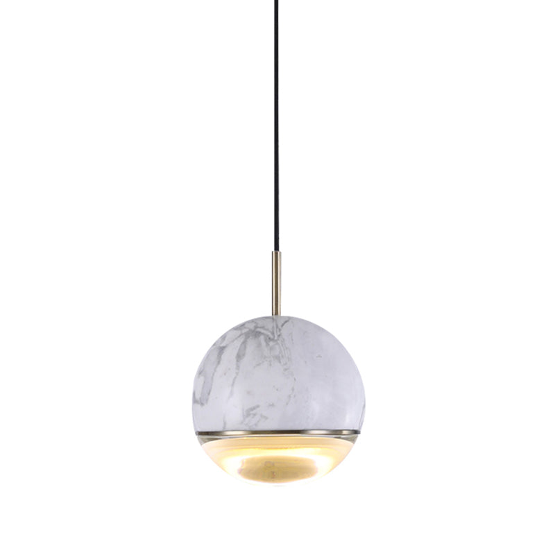 Dome Pendant Light Simplicity Marble Single-Bulb Dining Room Suspension Light Fixture