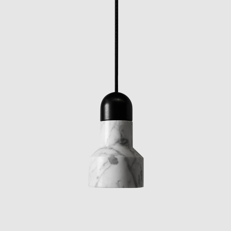 Nordic Flashlight Shaped Suspension Light Marble 1 Bulb Living Room Pendant Light Fixture