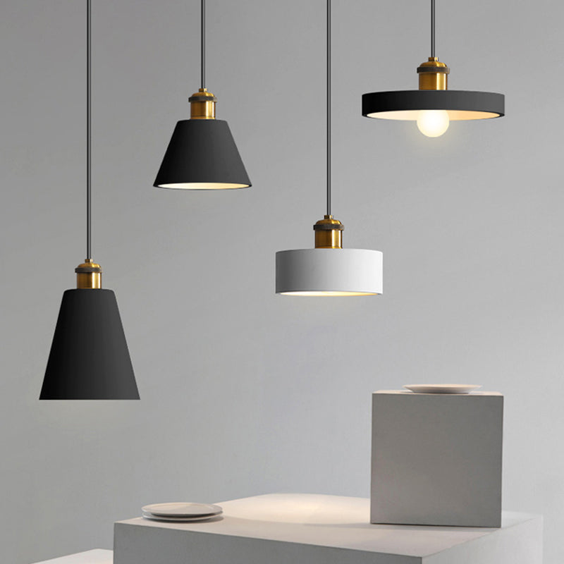 Simple Geometric Shade Pendant Light Resin-Cement Single Dining Room Suspension Light Fixture