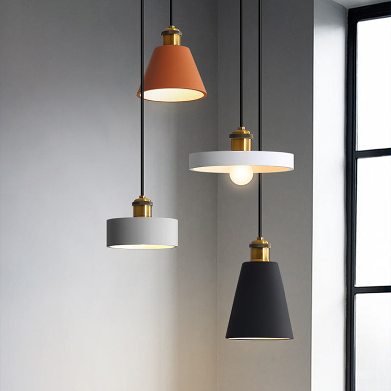 Simple Geometric Shade Pendant Light Resin-Cement Single Dining Room Suspension Light Fixture