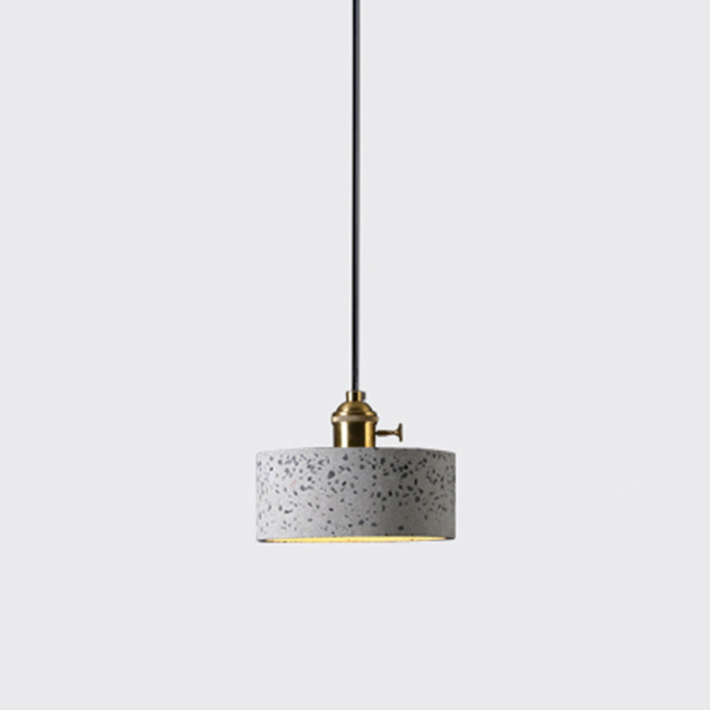 Geometric Dining Room Suspension Lighting Terrazzo 1 Head Minimalistic Pendant Ceiling Light