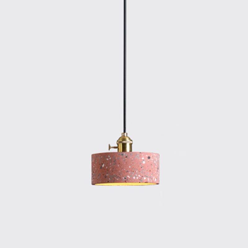 Geometric Dining Room Suspension Lighting Terrazzo 1 Head Minimalistic Pendant Ceiling Light