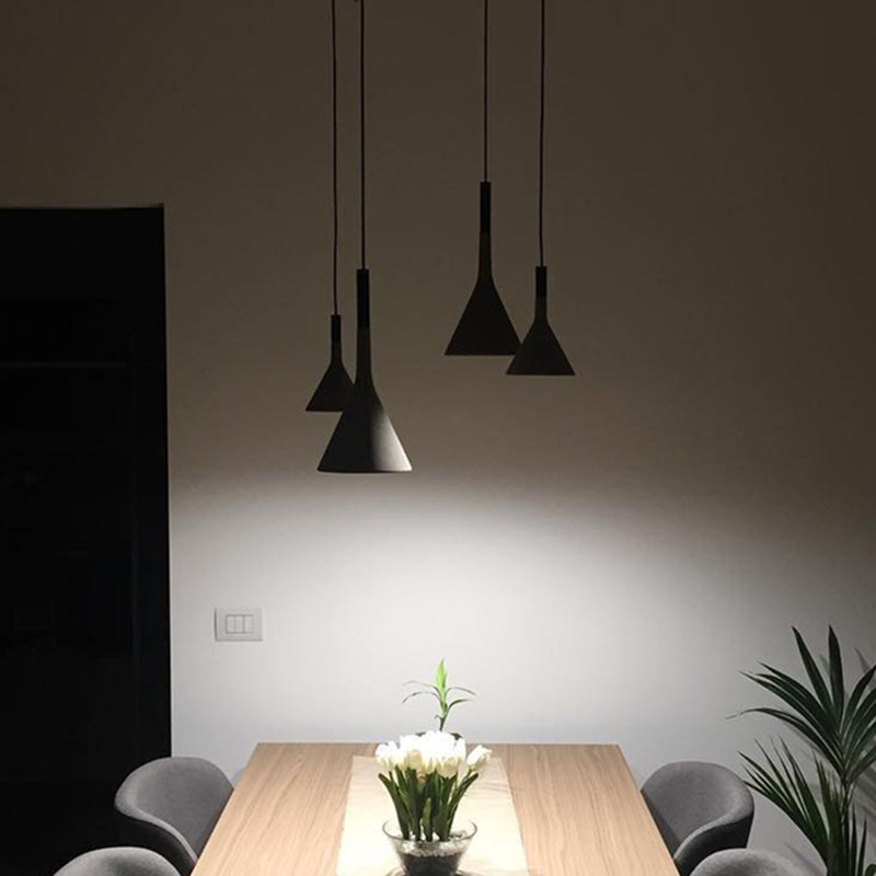 Funnel Dining Room Suspension Lighting Cement 1 Head Minimalist Pendant Ceiling Light in Grey