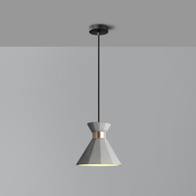 Nordic Style Castle Mermaid Pendant Light Cement Single-Bulb Bedroom Suspension Light Fixture