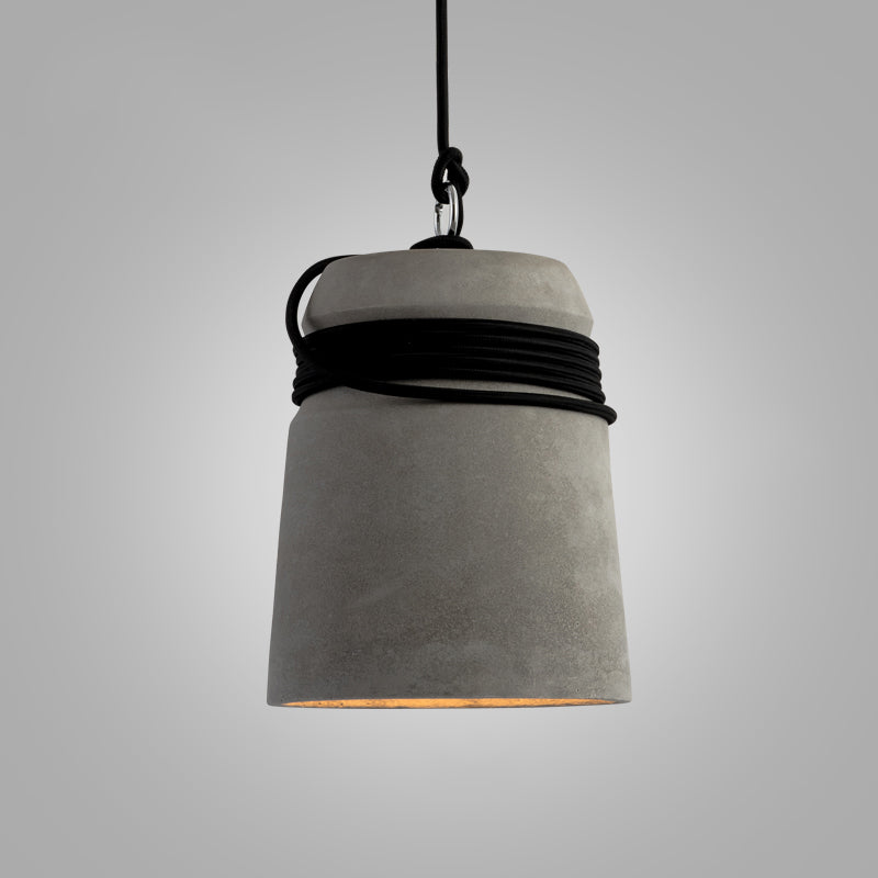 Bell Suspension Lighting Simplicity Cement Single-Bulb Dining Room Pendant Ceiling Light