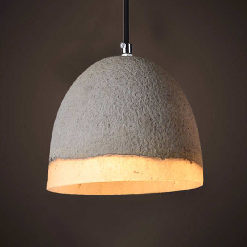 Contemporary Shaded Ceiling Light Cement 1-Light Restaurant Hanging Pendant Light in Grey