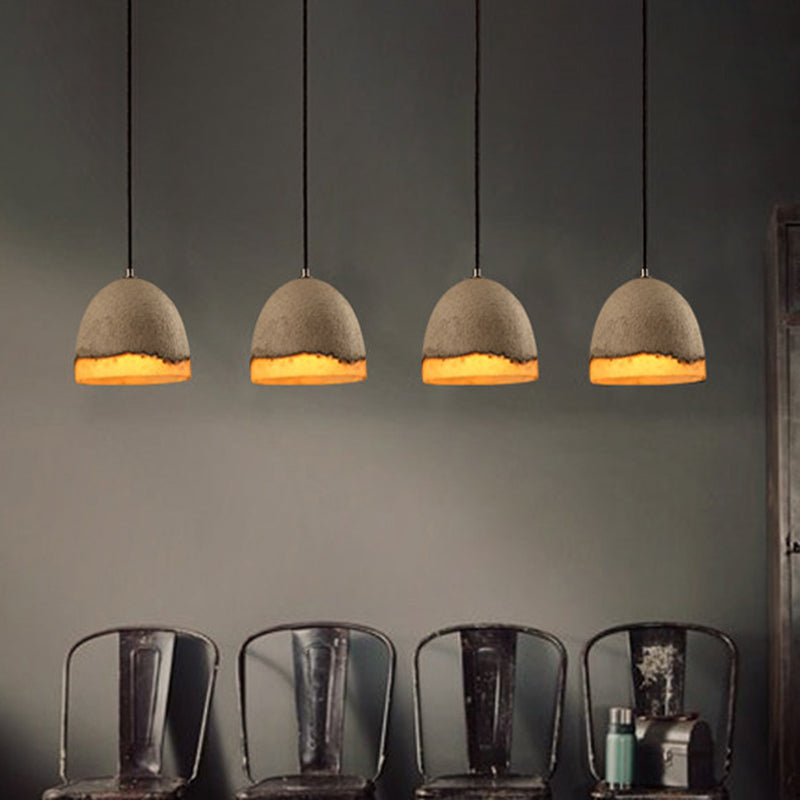 Contemporary Shaded Ceiling Light Cement 1-Light Restaurant Hanging Pendant Light in Grey