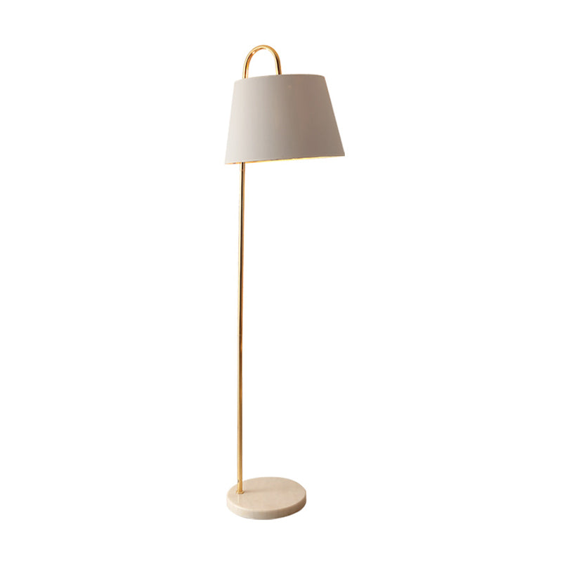 Tapered Standing Light Simplicity Fabric 1��Bulb Living Room Floor Lamp with Circular Marble Base