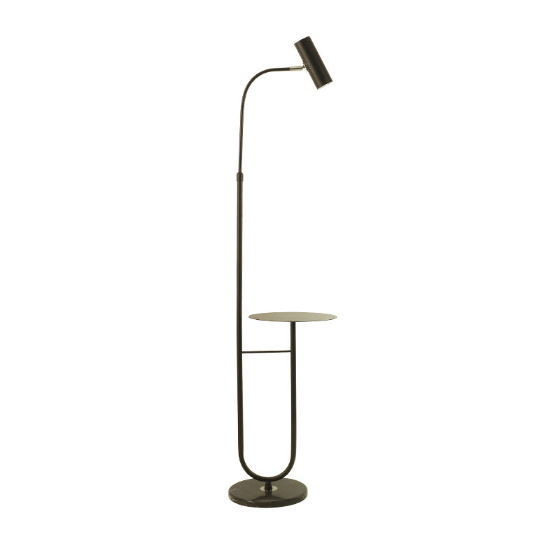 Lumo per pavimento del cilindro postmoderno Light Metallic Soggiorno LED LAMPEGGIO con vassoio in marmo