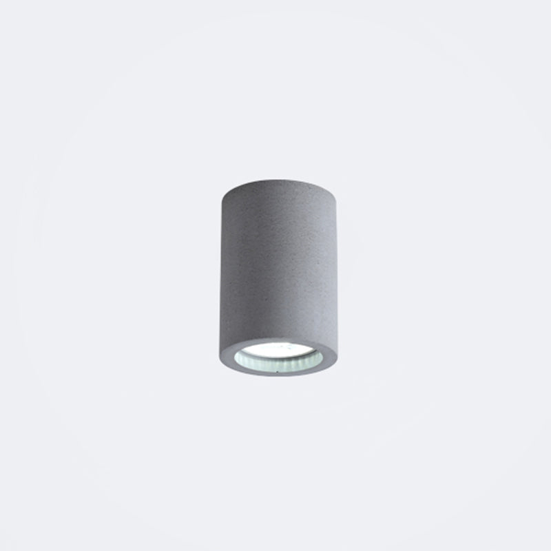 Cylinder Corridor Flush Ceiling Light Cement Minimalistic LED Flush Mount Lighting Fixture