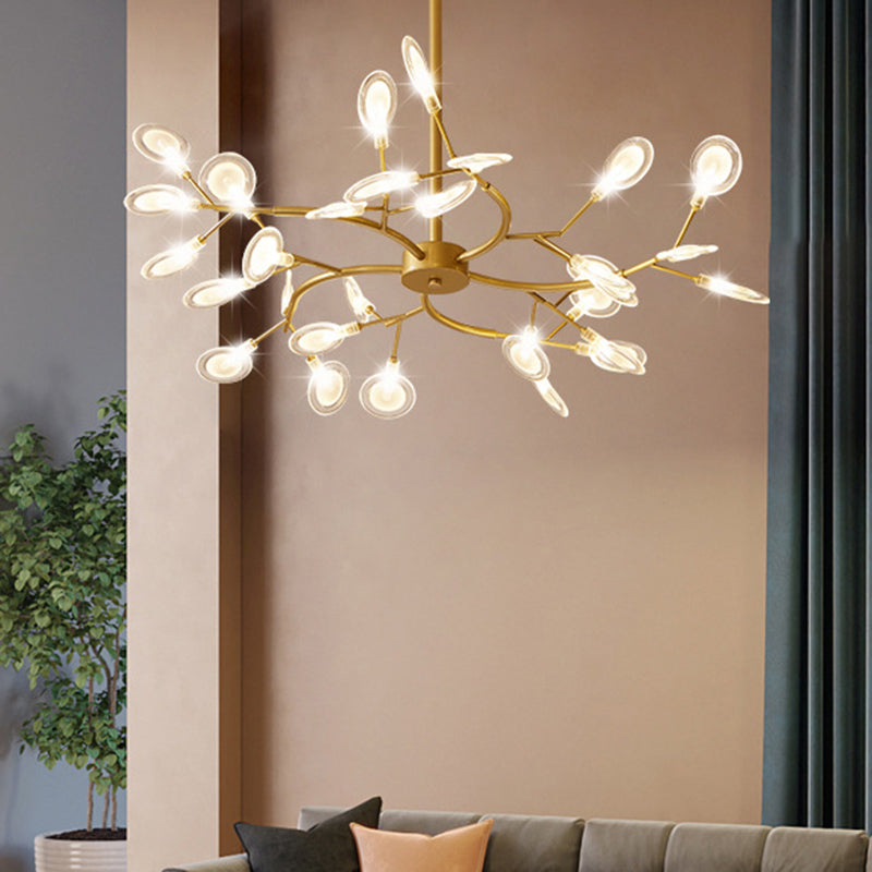 Metal Swirling Branch Chandelier Pendant Light Simplistic LED Hanging Light for Dining Room