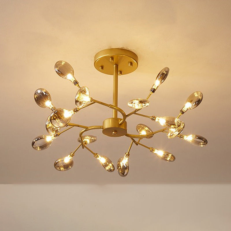 Metal Swirling Branch Chandelier Pendant Light Simplistic LED Hanging Light for Dining Room