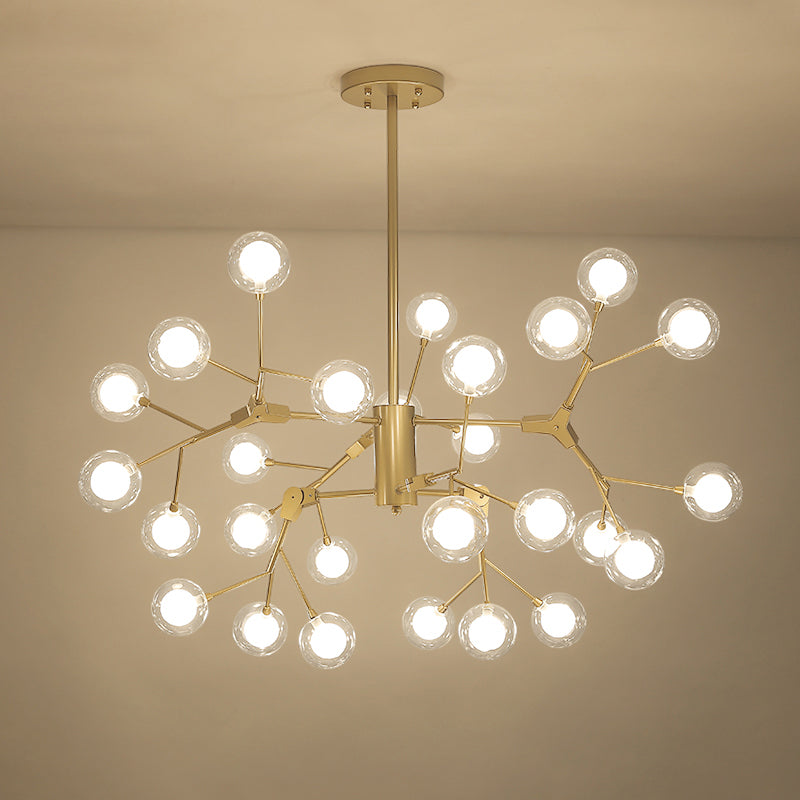 Bubble Ball Chandelier Lighting Minimalist Double-Layer Glass White LED Pendant Light