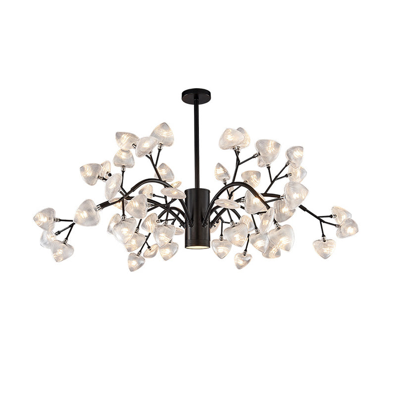 Firefly Chandelier Pendant Light Simplistic Ribbed Acrylic Living Room LED Hanging Light