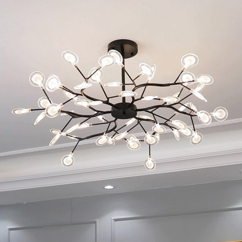 Soggiorno a forma di ramo Illuminazione a soffitto LED Light Metallic Postmodern lampadario