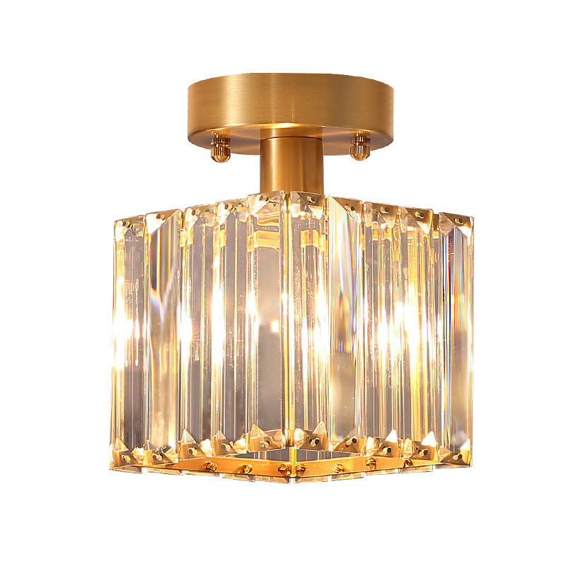 1 corridoio di luce semifulta semifulò la luce con cistallo cubico taglio rettangolare moderno a soffitto in ottone a monte