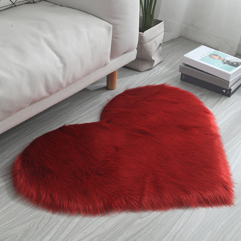 Herzform Feste Farbe Teppich Multi-farbiger einfacher Teppich flauschiger Haustierfreundlichkeitsmaschinenwaschable Teppich für Schlafzimmer