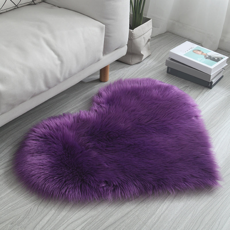 Herzform Feste Farbe Teppich Multi-farbiger einfacher Teppich flauschiger Haustierfreundlichkeitsmaschinenwaschable Teppich für Schlafzimmer