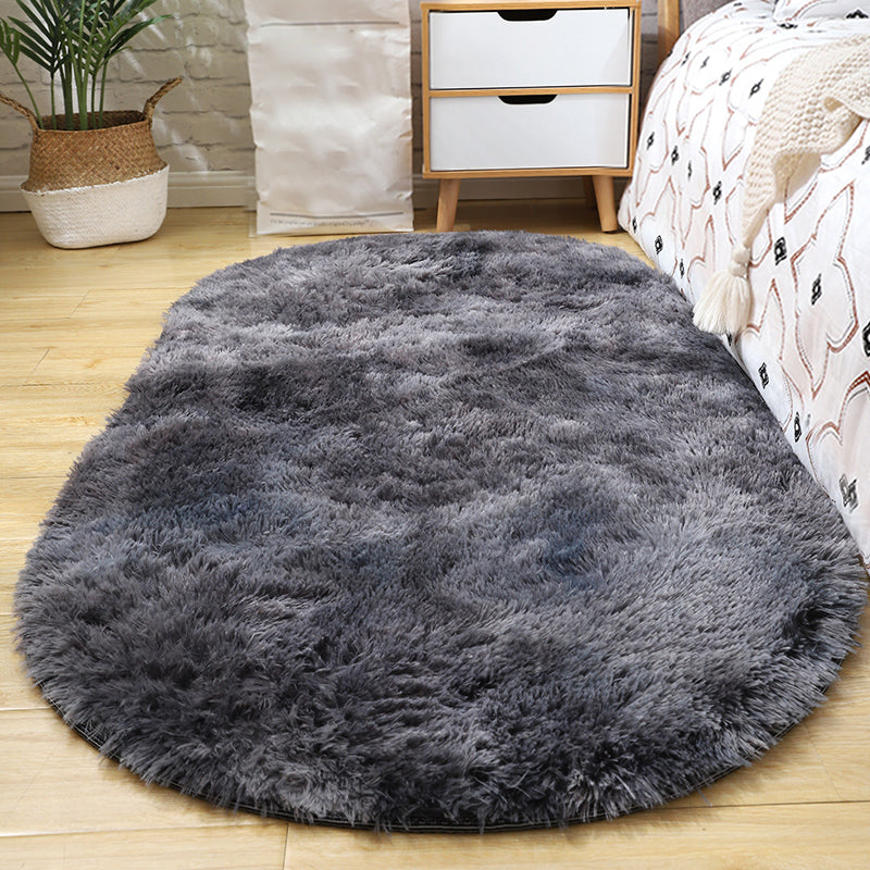 Multi-Color Living Room Rug Nordic Plain Area Carpet Faux Wool Non-Slip Backing Easy Care Rug