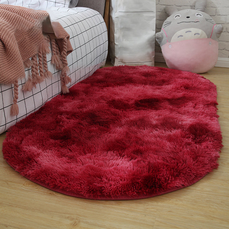 Multi-Color Living Room Rug Nordic Plain Area Carpet Faux Wool Non-Slip Backing Easy Care Rug