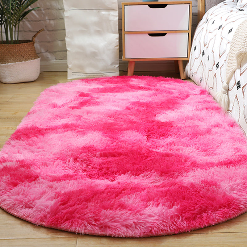 Multi-Color Living Room Rug Nordic Plain Area Carpet Faux Wool Non-Slip Backing Easy Care Rug